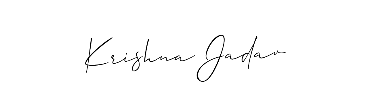 Similarly Allison_Script is the best handwritten signature design. Signature creator online .You can use it as an online autograph creator for name Krishna Jadav. Krishna Jadav signature style 2 images and pictures png