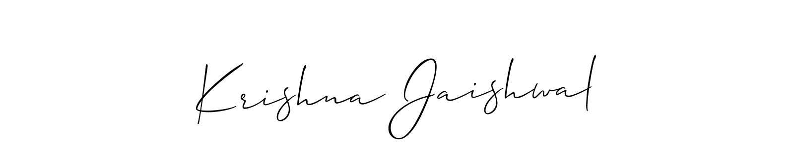 if you are searching for the best signature style for your name Krishna Jaishwal. so please give up your signature search. here we have designed multiple signature styles  using Allison_Script. Krishna Jaishwal signature style 2 images and pictures png