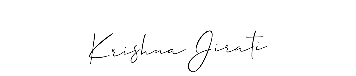 if you are searching for the best signature style for your name Krishna Jirati. so please give up your signature search. here we have designed multiple signature styles  using Allison_Script. Krishna Jirati signature style 2 images and pictures png