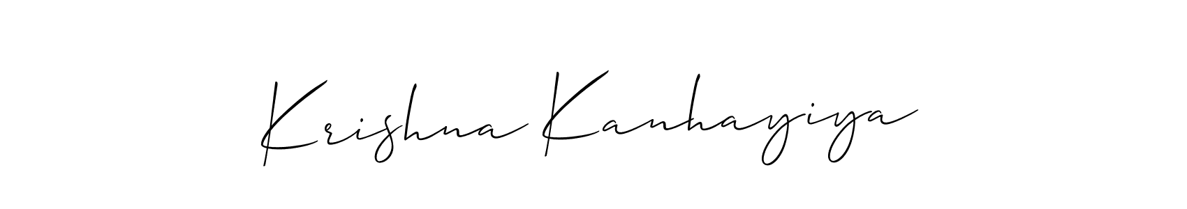 Similarly Allison_Script is the best handwritten signature design. Signature creator online .You can use it as an online autograph creator for name Krishna Kanhayiya. Krishna Kanhayiya signature style 2 images and pictures png