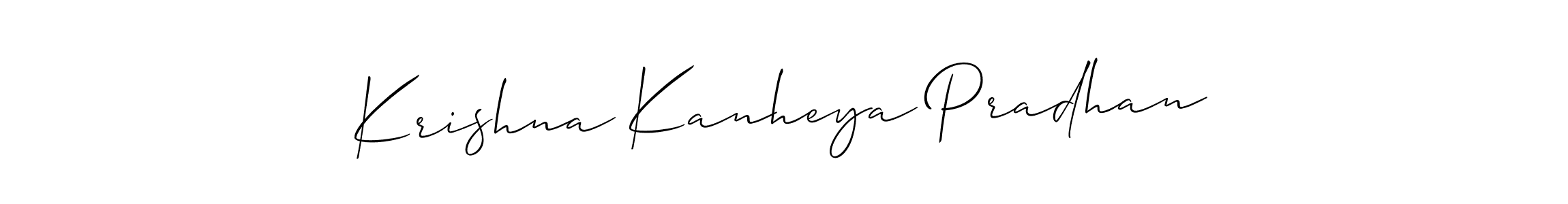 Create a beautiful signature design for name Krishna Kanheya Pradhan. With this signature (Allison_Script) fonts, you can make a handwritten signature for free. Krishna Kanheya Pradhan signature style 2 images and pictures png