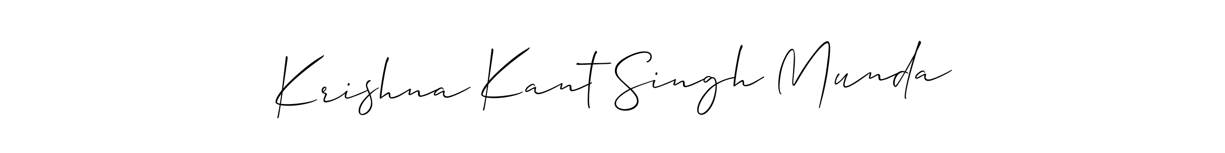 How to make Krishna Kant Singh Munda name signature. Use Allison_Script style for creating short signs online. This is the latest handwritten sign. Krishna Kant Singh Munda signature style 2 images and pictures png