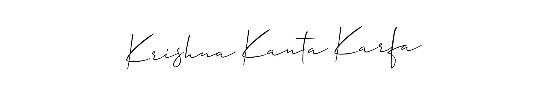 Similarly Allison_Script is the best handwritten signature design. Signature creator online .You can use it as an online autograph creator for name Krishna Kanta Karfa. Krishna Kanta Karfa signature style 2 images and pictures png