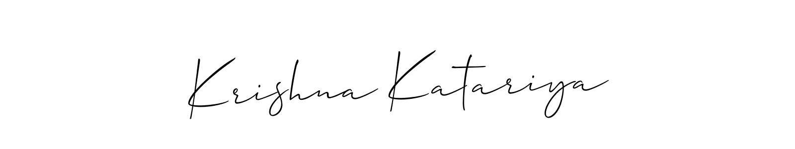 Also You can easily find your signature by using the search form. We will create Krishna Katariya name handwritten signature images for you free of cost using Allison_Script sign style. Krishna Katariya signature style 2 images and pictures png