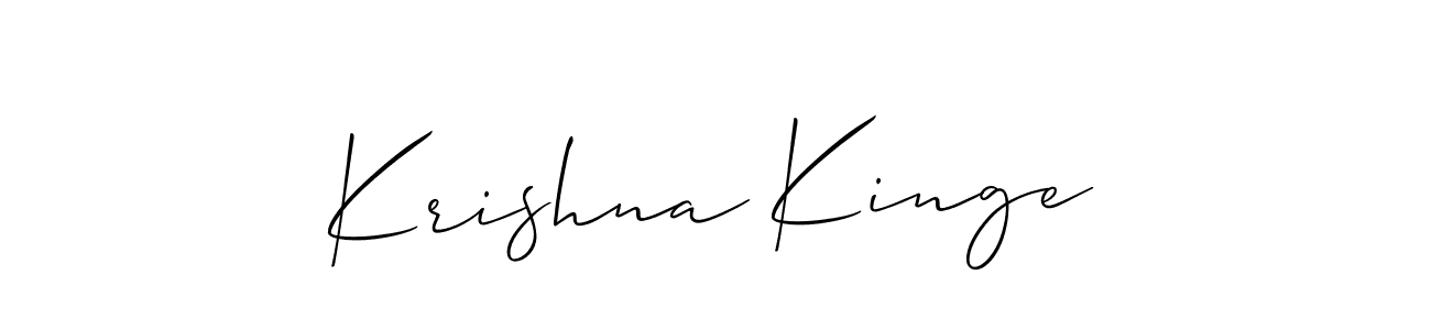 Use a signature maker to create a handwritten signature online. With this signature software, you can design (Allison_Script) your own signature for name Krishna Kinge. Krishna Kinge signature style 2 images and pictures png