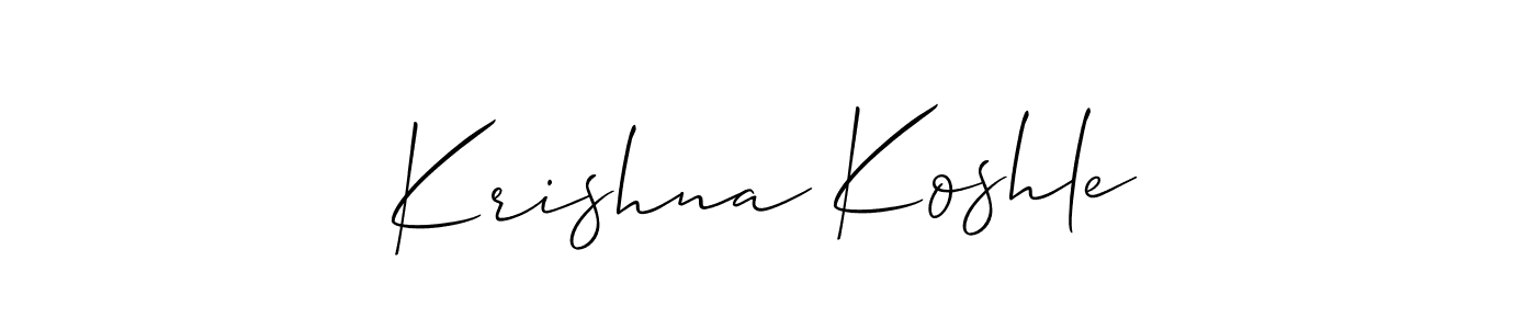 Similarly Allison_Script is the best handwritten signature design. Signature creator online .You can use it as an online autograph creator for name Krishna Koshle. Krishna Koshle signature style 2 images and pictures png