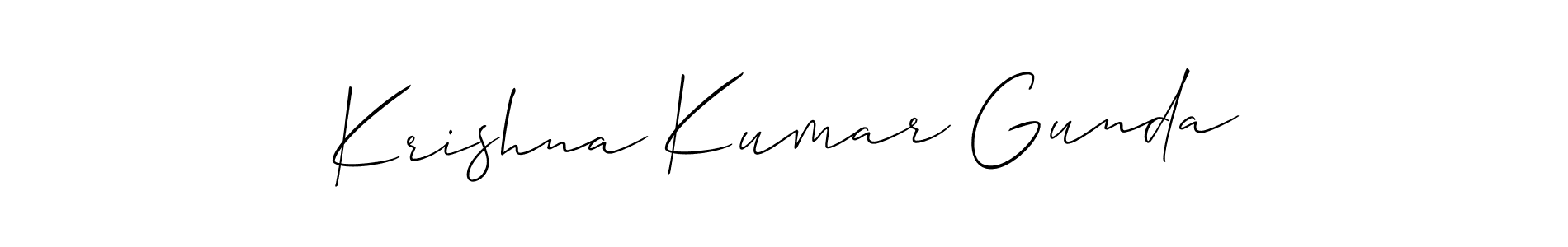 Also You can easily find your signature by using the search form. We will create Krishna Kumar Gunda name handwritten signature images for you free of cost using Allison_Script sign style. Krishna Kumar Gunda signature style 2 images and pictures png