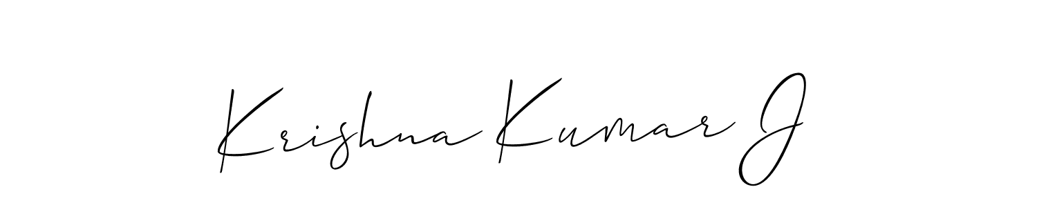 How to make Krishna Kumar J signature? Allison_Script is a professional autograph style. Create handwritten signature for Krishna Kumar J name. Krishna Kumar J signature style 2 images and pictures png