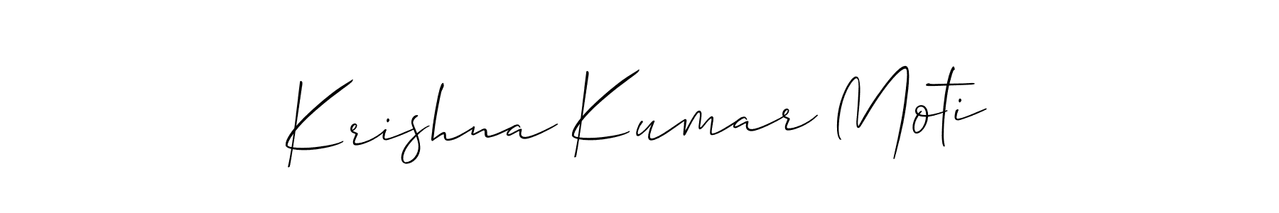 How to make Krishna Kumar Moti name signature. Use Allison_Script style for creating short signs online. This is the latest handwritten sign. Krishna Kumar Moti signature style 2 images and pictures png