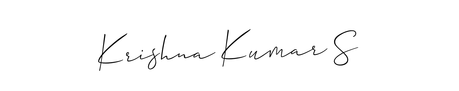 if you are searching for the best signature style for your name Krishna Kumar S. so please give up your signature search. here we have designed multiple signature styles  using Allison_Script. Krishna Kumar S signature style 2 images and pictures png