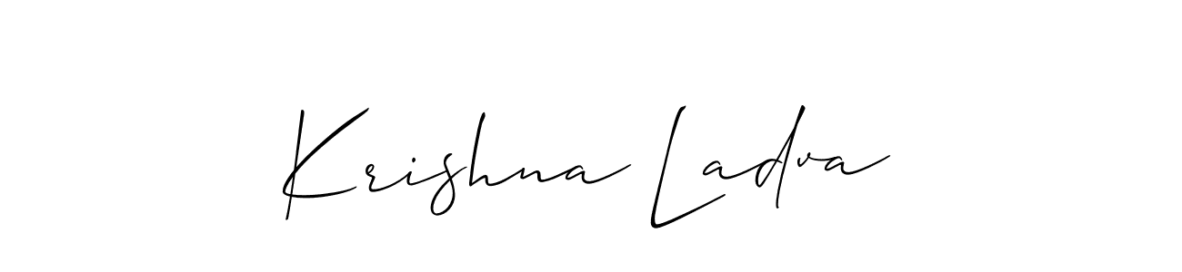 You can use this online signature creator to create a handwritten signature for the name Krishna Ladva. This is the best online autograph maker. Krishna Ladva signature style 2 images and pictures png