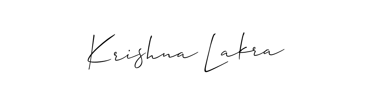 You should practise on your own different ways (Allison_Script) to write your name (Krishna Lakra) in signature. don't let someone else do it for you. Krishna Lakra signature style 2 images and pictures png