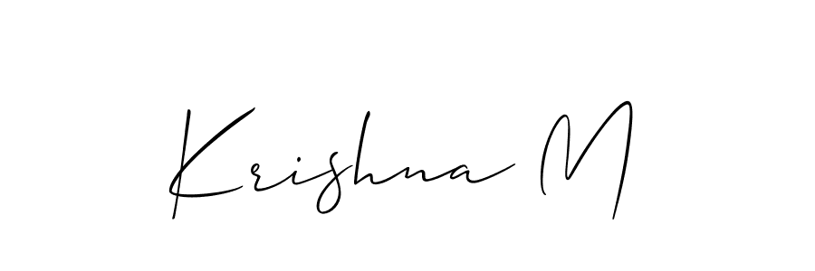 Also we have Krishna M name is the best signature style. Create professional handwritten signature collection using Allison_Script autograph style. Krishna M signature style 2 images and pictures png