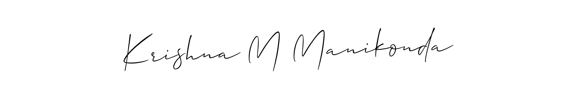 How to Draw Krishna M Manikonda signature style? Allison_Script is a latest design signature styles for name Krishna M Manikonda. Krishna M Manikonda signature style 2 images and pictures png