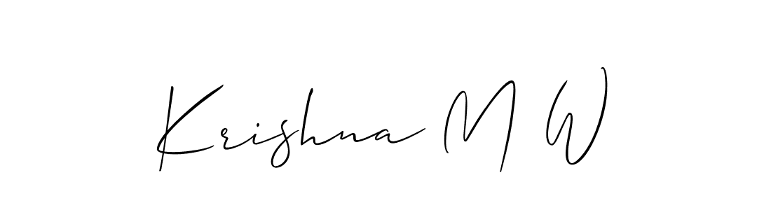 The best way (Allison_Script) to make a short signature is to pick only two or three words in your name. The name Krishna M W include a total of six letters. For converting this name. Krishna M W signature style 2 images and pictures png