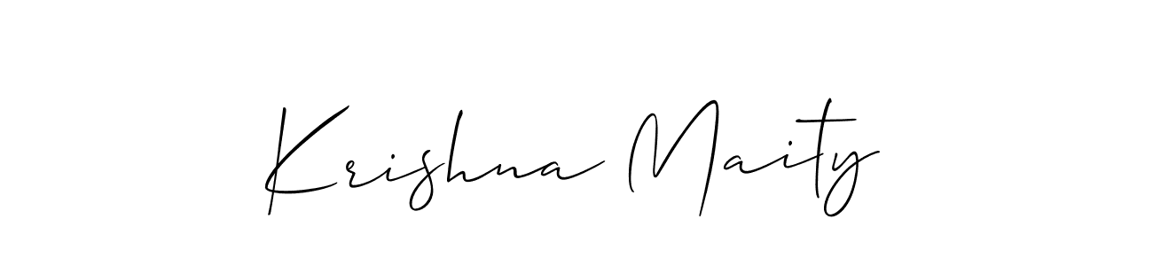 Make a short Krishna Maity signature style. Manage your documents anywhere anytime using Allison_Script. Create and add eSignatures, submit forms, share and send files easily. Krishna Maity signature style 2 images and pictures png