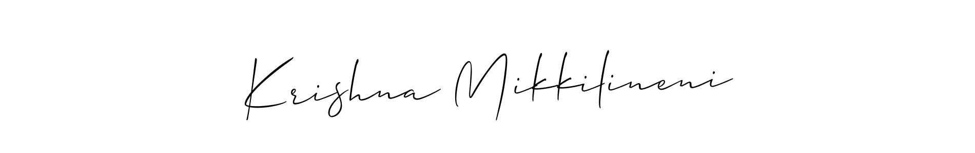 Krishna Mikkilineni stylish signature style. Best Handwritten Sign (Allison_Script) for my name. Handwritten Signature Collection Ideas for my name Krishna Mikkilineni. Krishna Mikkilineni signature style 2 images and pictures png