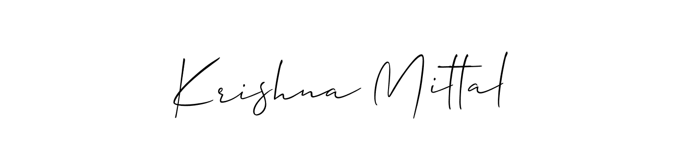 Make a beautiful signature design for name Krishna Mittal. With this signature (Allison_Script) style, you can create a handwritten signature for free. Krishna Mittal signature style 2 images and pictures png