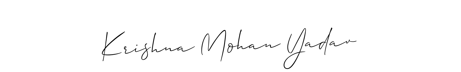 You should practise on your own different ways (Allison_Script) to write your name (Krishna Mohan Yadav) in signature. don't let someone else do it for you. Krishna Mohan Yadav signature style 2 images and pictures png