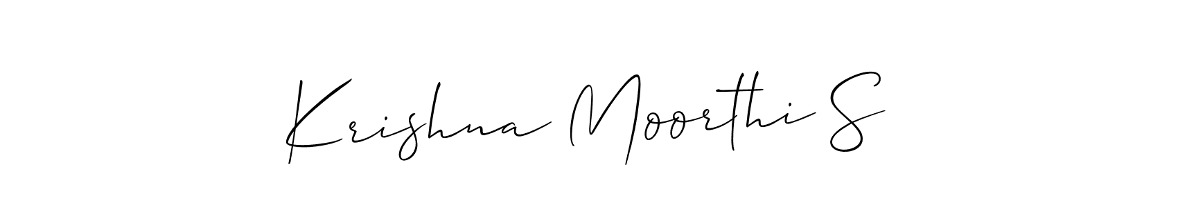 if you are searching for the best signature style for your name Krishna Moorthi S. so please give up your signature search. here we have designed multiple signature styles  using Allison_Script. Krishna Moorthi S signature style 2 images and pictures png