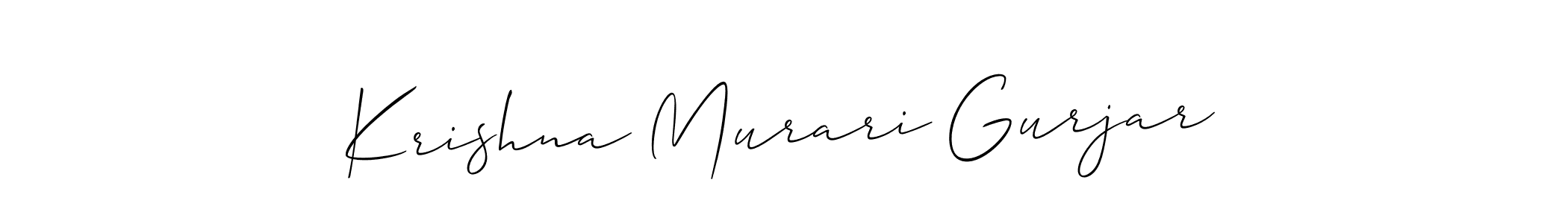 It looks lik you need a new signature style for name Krishna Murari Gurjar. Design unique handwritten (Allison_Script) signature with our free signature maker in just a few clicks. Krishna Murari Gurjar signature style 2 images and pictures png