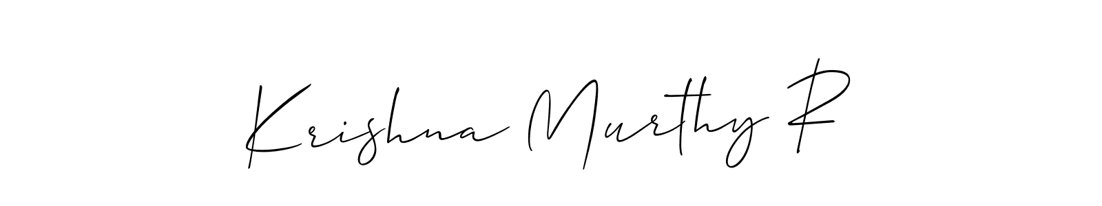 This is the best signature style for the Krishna Murthy R name. Also you like these signature font (Allison_Script). Mix name signature. Krishna Murthy R signature style 2 images and pictures png