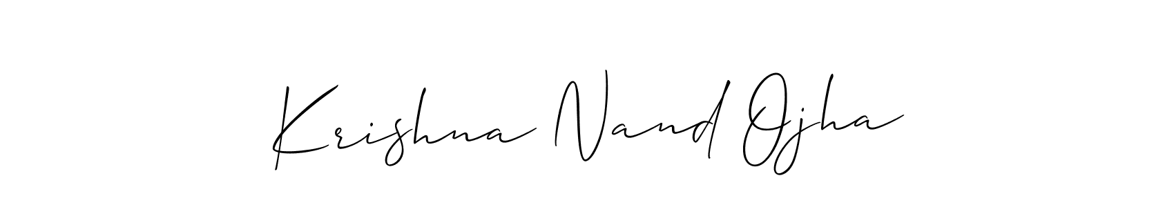 Design your own signature with our free online signature maker. With this signature software, you can create a handwritten (Allison_Script) signature for name Krishna Nand Ojha. Krishna Nand Ojha signature style 2 images and pictures png