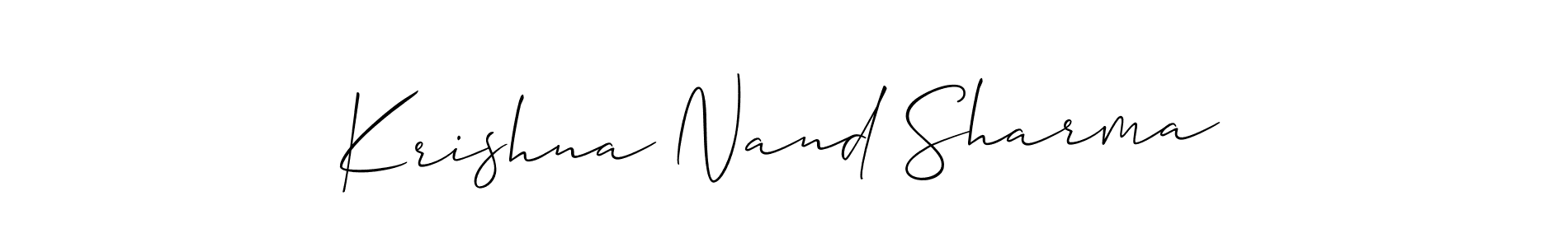 You should practise on your own different ways (Allison_Script) to write your name (Krishna Nand Sharma) in signature. don't let someone else do it for you. Krishna Nand Sharma signature style 2 images and pictures png