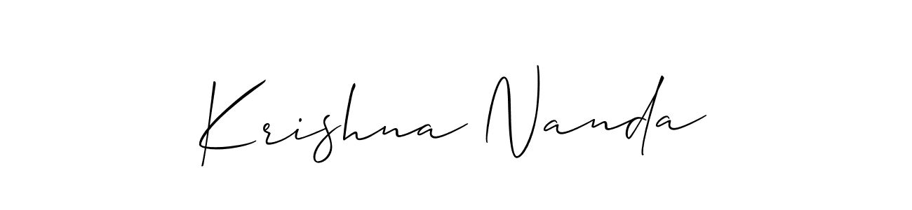 Krishna Nanda stylish signature style. Best Handwritten Sign (Allison_Script) for my name. Handwritten Signature Collection Ideas for my name Krishna Nanda. Krishna Nanda signature style 2 images and pictures png