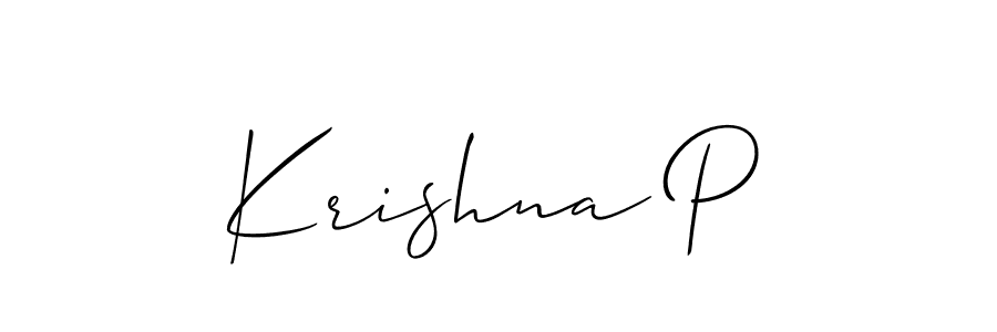 if you are searching for the best signature style for your name Krishna P. so please give up your signature search. here we have designed multiple signature styles  using Allison_Script. Krishna P signature style 2 images and pictures png