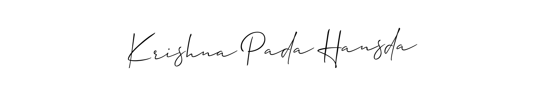 How to make Krishna Pada Hansda signature? Allison_Script is a professional autograph style. Create handwritten signature for Krishna Pada Hansda name. Krishna Pada Hansda signature style 2 images and pictures png
