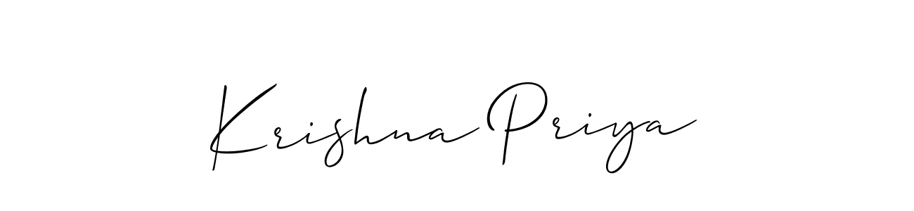 Make a short Krishna Priya signature style. Manage your documents anywhere anytime using Allison_Script. Create and add eSignatures, submit forms, share and send files easily. Krishna Priya signature style 2 images and pictures png