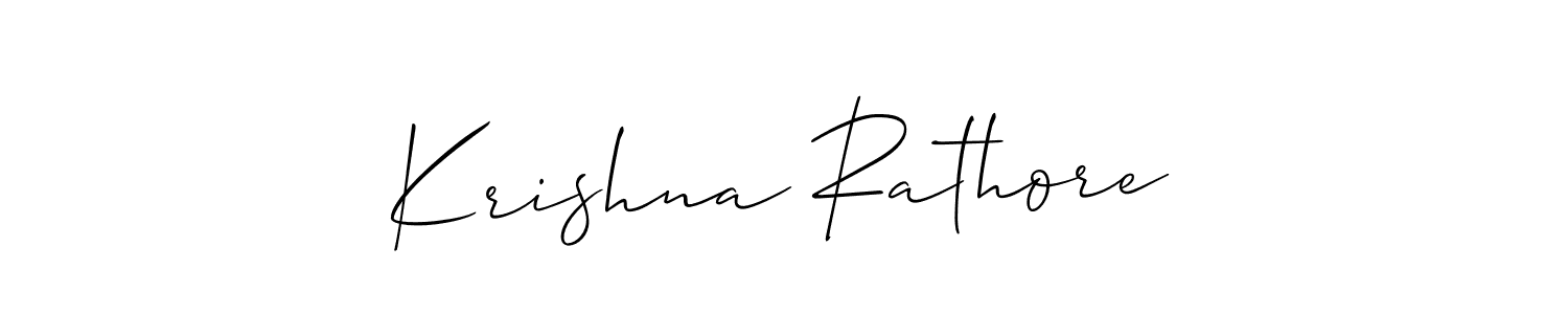 Design your own signature with our free online signature maker. With this signature software, you can create a handwritten (Allison_Script) signature for name Krishna Rathore. Krishna Rathore signature style 2 images and pictures png