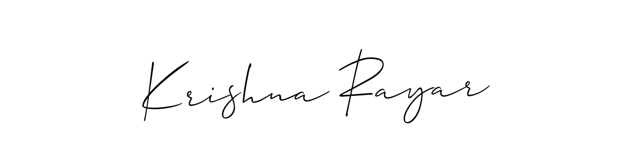 Also we have Krishna Rayar name is the best signature style. Create professional handwritten signature collection using Allison_Script autograph style. Krishna Rayar signature style 2 images and pictures png