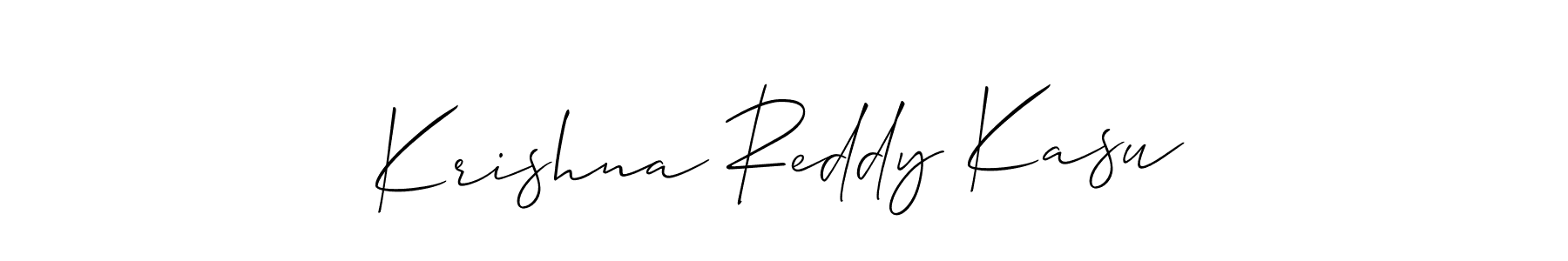 Use a signature maker to create a handwritten signature online. With this signature software, you can design (Allison_Script) your own signature for name Krishna Reddy Kasu. Krishna Reddy Kasu signature style 2 images and pictures png