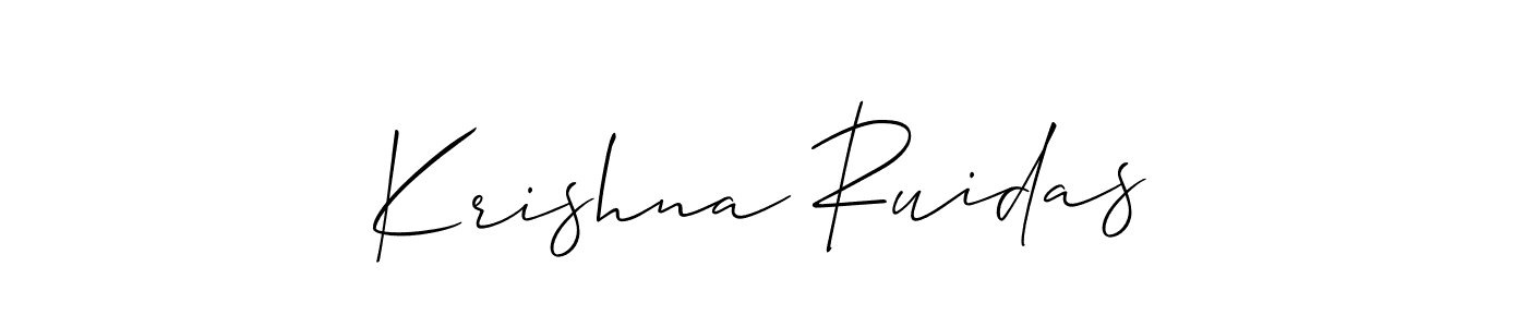 You should practise on your own different ways (Allison_Script) to write your name (Krishna Ruidas) in signature. don't let someone else do it for you. Krishna Ruidas signature style 2 images and pictures png