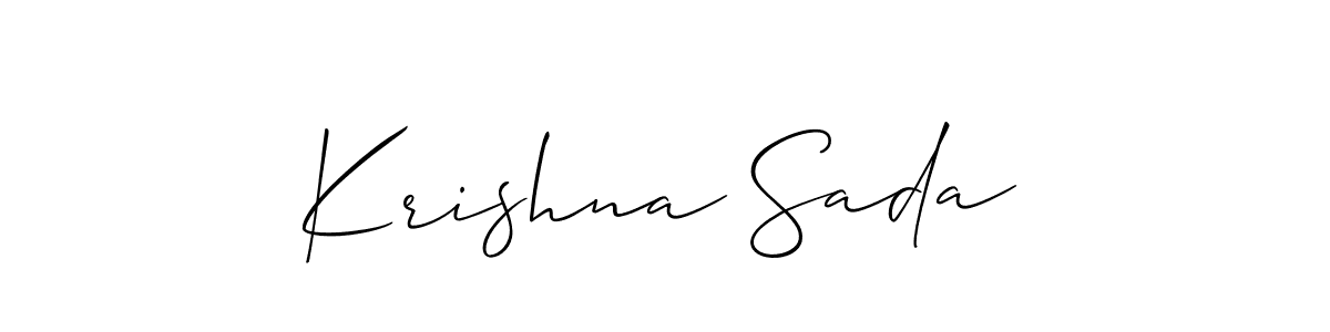 The best way (Allison_Script) to make a short signature is to pick only two or three words in your name. The name Krishna Sada include a total of six letters. For converting this name. Krishna Sada signature style 2 images and pictures png