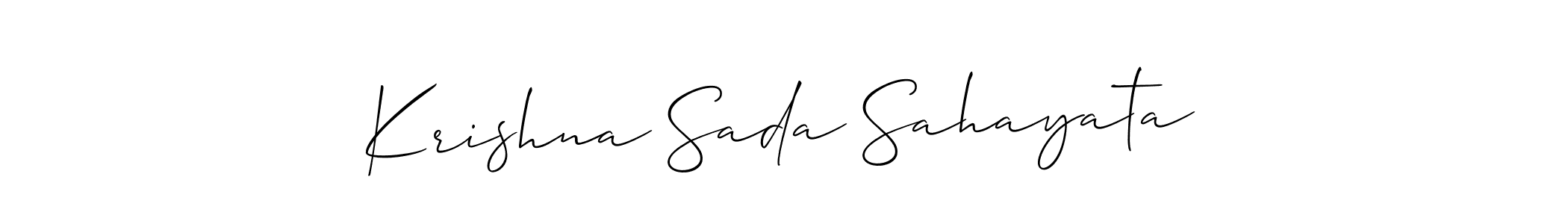 The best way (Allison_Script) to make a short signature is to pick only two or three words in your name. The name Krishna Sada Sahayata include a total of six letters. For converting this name. Krishna Sada Sahayata signature style 2 images and pictures png
