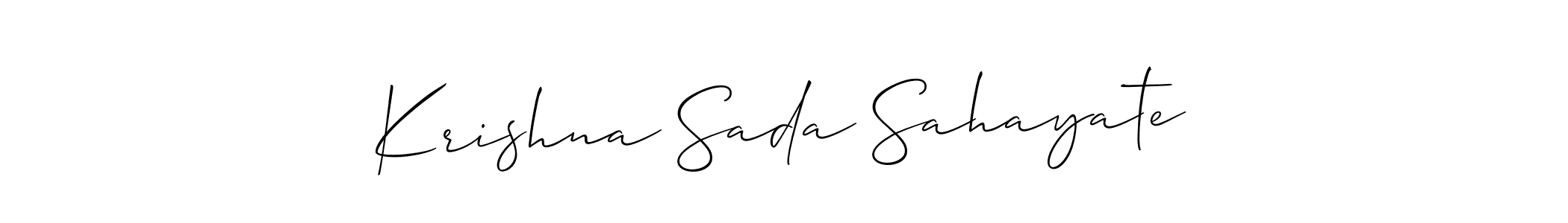Create a beautiful signature design for name Krishna Sada Sahayate. With this signature (Allison_Script) fonts, you can make a handwritten signature for free. Krishna Sada Sahayate signature style 2 images and pictures png