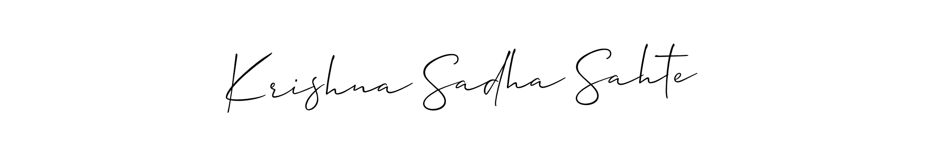 Use a signature maker to create a handwritten signature online. With this signature software, you can design (Allison_Script) your own signature for name Krishna Sadha Sahte. Krishna Sadha Sahte signature style 2 images and pictures png