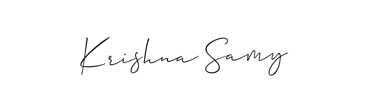 How to make Krishna Samy name signature. Use Allison_Script style for creating short signs online. This is the latest handwritten sign. Krishna Samy signature style 2 images and pictures png