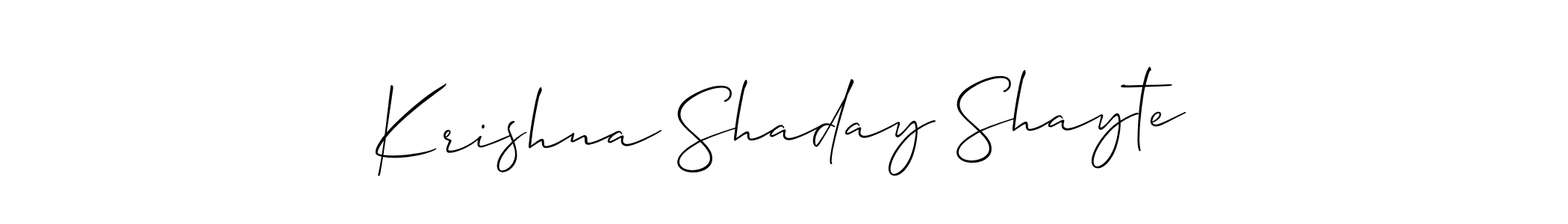 You should practise on your own different ways (Allison_Script) to write your name (Krishna Shaday Shayte) in signature. don't let someone else do it for you. Krishna Shaday Shayte signature style 2 images and pictures png