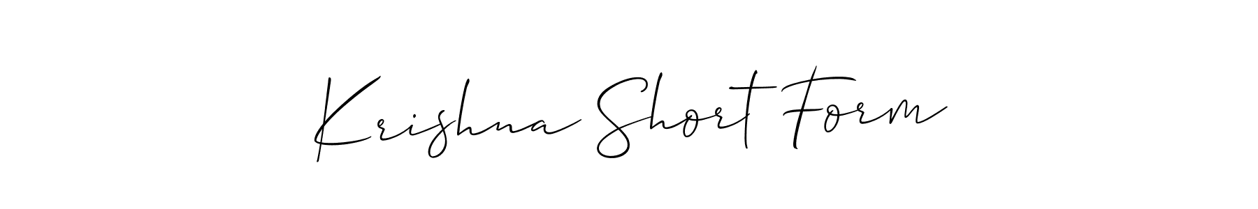 Also we have Krishna Short Form name is the best signature style. Create professional handwritten signature collection using Allison_Script autograph style. Krishna Short Form signature style 2 images and pictures png