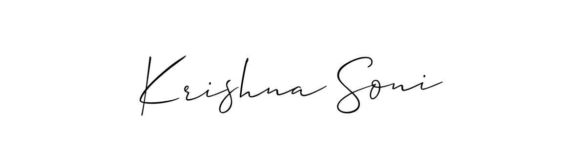 How to Draw Krishna Soni signature style? Allison_Script is a latest design signature styles for name Krishna Soni. Krishna Soni signature style 2 images and pictures png