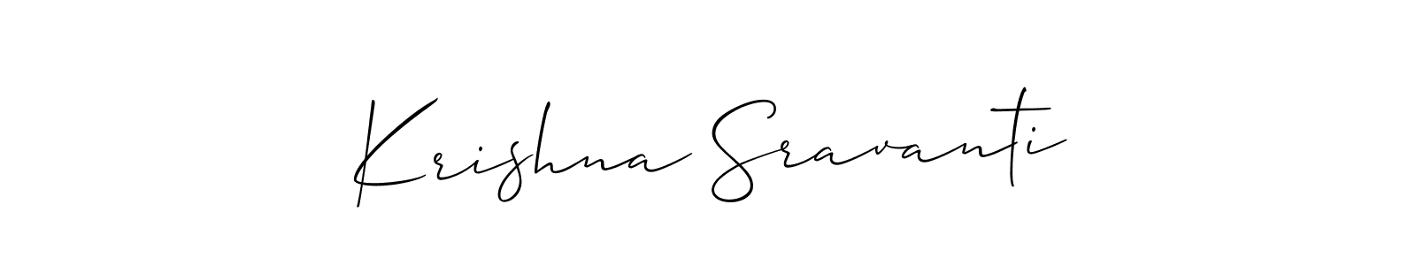 It looks lik you need a new signature style for name Krishna Sravanti. Design unique handwritten (Allison_Script) signature with our free signature maker in just a few clicks. Krishna Sravanti signature style 2 images and pictures png