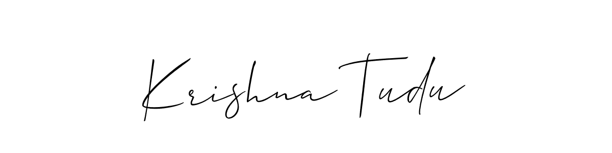 The best way (Allison_Script) to make a short signature is to pick only two or three words in your name. The name Krishna Tudu include a total of six letters. For converting this name. Krishna Tudu signature style 2 images and pictures png