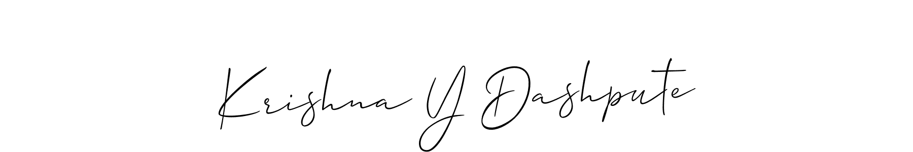 Use a signature maker to create a handwritten signature online. With this signature software, you can design (Allison_Script) your own signature for name Krishna Y Dashpute. Krishna Y Dashpute signature style 2 images and pictures png