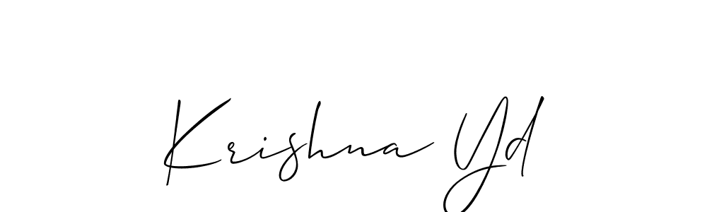 Use a signature maker to create a handwritten signature online. With this signature software, you can design (Allison_Script) your own signature for name Krishna Yd. Krishna Yd signature style 2 images and pictures png