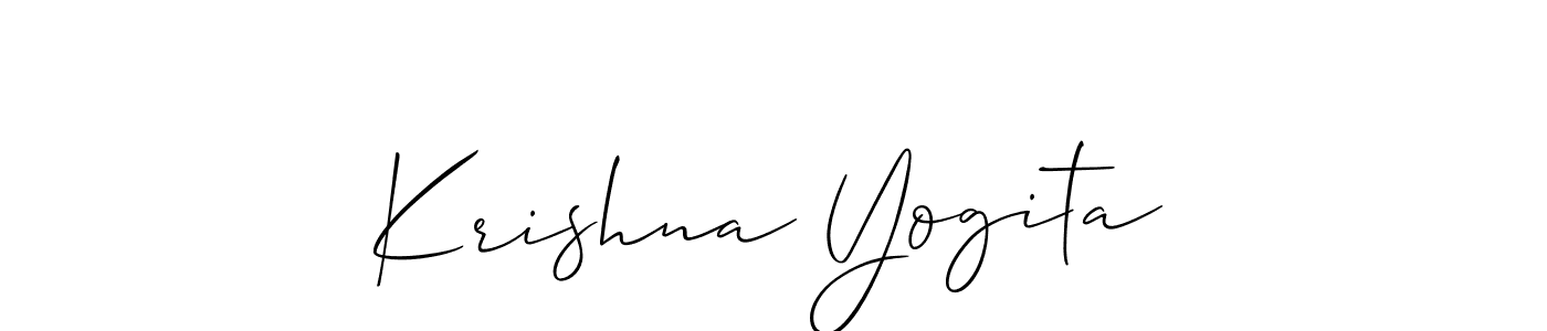 How to make Krishna Yogita name signature. Use Allison_Script style for creating short signs online. This is the latest handwritten sign. Krishna Yogita signature style 2 images and pictures png