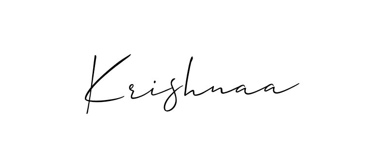 It looks lik you need a new signature style for name Krishnaa. Design unique handwritten (Allison_Script) signature with our free signature maker in just a few clicks. Krishnaa signature style 2 images and pictures png